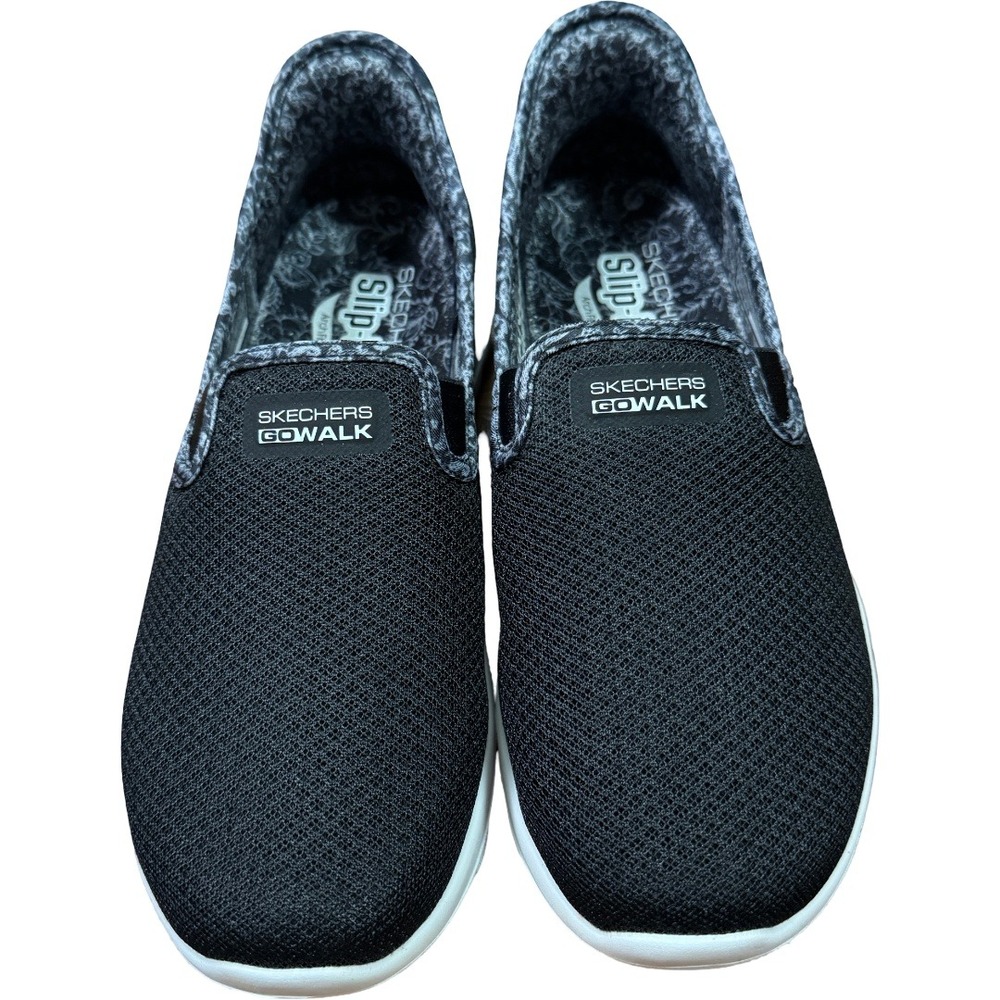 Skechers Go Walk Arch Fit Joy Stefanie Women 7.5 Wide Black Slip-ins 126303W